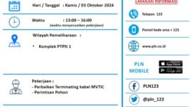 Pemberitahuan pihak PLN ULP Kota Langsa 