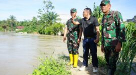 Komandan Kodim (Dandim) 0117/Aceh Tamiang Letkol Inf Andi Ariyanto di lokasi banjir kecamatan Seruway, Aceh Tamiang.