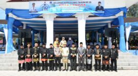 Foto bersama Forkopimda Langsa usai upacara HUT Kota Langsa ke 23 di tribun lapangan merdeka 