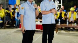 Paslon No. urut 02, Walikota/Wakil Walikota Langsa, Jeffry-Haikal saat kampanye terbukanya di Gampong Meurandeh Teungoh, Kecamatan Langsa Lama.