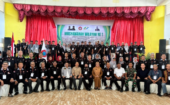 Foto bersama usai Muswil ke 1 DPW FKKP Aceh Di Wisma Bina Warga PTPN IV Regional 6 KSO, Selasa (29/10/24).
