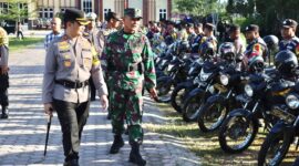 Apel ini dipimpin  Kapolres Pijay AKBP Ahmad Faisal Pasaribu, S.H., S.I.K., M.H.,  didampingi  Pabungdim Mayor CPL Hendrianto dari Kodim 0102/Pidie di halaman Mapolres Pijay.