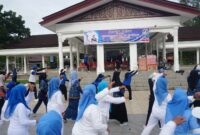 KORPRI Kota Langsa menggelar Senam Sehat dalam rangka menyambut Hari Ulang Tahun (HUT) KORPRI ke 53 Tahun.