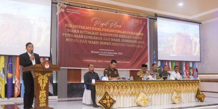 KIP Bireuen Gelar Rapat pleno terbuka Perhitungan suara 