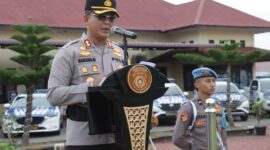 Kapolres Aceh Utara AKBP Nanang Indra Bakti, S.H., S.I.K pimpin apel gelar pasukan pengamanan Nataru 