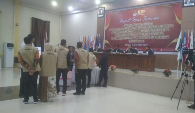 KIP Kota Langsa menggelar rapat pleno rekapitulasi suara