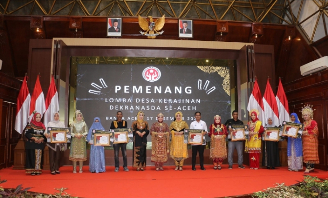 Gampong Cinta Raja Kecamatan Langsa Timur berhasil meraih juara II dalam perlombaan Gampong kerajinan.
