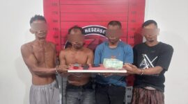 Empat pelaku dan barang bukti 1 kg sabu berhasil diamankan Satresnarkoba Polres Aceh Utara 