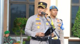 Kapolres Lhokseumawe AKBP Hengki Ismanto SIK pimpin apel Pasukan Operasi Keselamatan Seulawah 2025 di Mapolres setempat 
