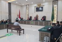 Pembacaan tuntutan dilakukan dalam persidangan di Pengadilan Tindak Pidana Korupsi (Tipikor) pada Pengadilan Negeri Banda Aceh. Senin 16 Juni 2025