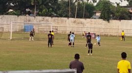 Pertandingan perdana PEMUDA CUP U35 DPD KNPI Langsa, Pop Polres Versus Dewan FC di Stadion Langsa 