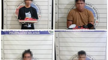 Empat Tersangka Sabu Dibekuk Satresnarkoba Polres Aceh Selatan