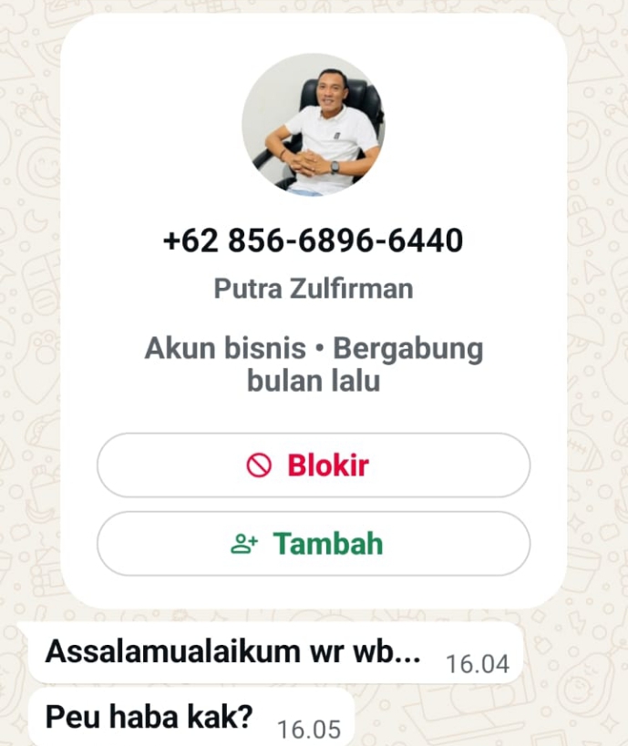 Nama dan foto Ketua PWI Langsa dicatut OTK