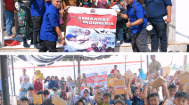 Komandan Kodim 0111/Bireuen, Letkol Arh Luthfi Novriadi S.E., Sos., M.Han., M.Sc., bersama jajaran TNI, unsur Muspika, dan relawan kemanusiaan menyalurkan bantuan berupa tas sekolah dan perlengkapan alat tulis bagi anak-anak korban bencana banjir di Kabupaten Bireuen. Senin (05/01).