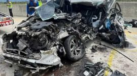 kecelakaan lalu lintas di ruas Jalan Tol Sigli–Banda Aceh (Sibanceh) KM 19, Senin (16/2/2026) sore. foto Meuga,