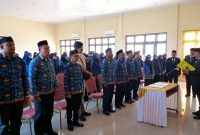 Bupati Bireuen, H. Mukhlis TA Kabeya, ST. lantik 38 kepala sekolah bersama 43 pejabat fungsional resmi diambil sumpah jabatan berlangsung di Aula Dinas Pendidikan dan Kebudayaan Kabupaten Bireuen, Jumat (27/2/2026). 