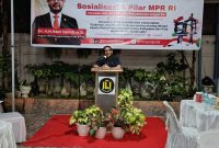 Anggota Komisi III DPR RI Fraksi PKS Dr. H. M. Nasir Djamil M. Si saat menyampaikan materi 4 Pillar MPR RI di hadapan pengurus dan anggota Barsabnas. 