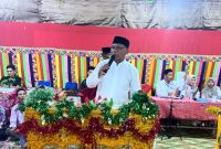 Wakil Bupati Simeuleu Nusar Amin saat menyampaikan sambutannya pada pembukaan MTQ ke 10 tingkat Desa di Simeulue 