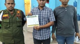 Tim Satpol-PP dan Kasie Advokasi Bidang P2UD, Iwan Apriadi turun untuk melakukan penyelidikan secara mendalam permainan ikan tembak di Gampong Paya Bujok Blang Pase, Kecamatan Langsa Kota