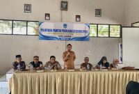Camat Langsa Timur, Andre Isvani, saat membuka pelatihan dan sosialisasi P2G jelang Pilchiksung, di Aula kantor camat setempat
