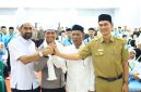 Gubernur Aceh, Kapolda Aceh, Ketua DPRA, Sekda Aceh saat pelepasan jamaah calon haji 